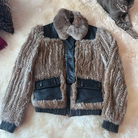 Mackage leather and rabbit fur jacket. Jackets Coats